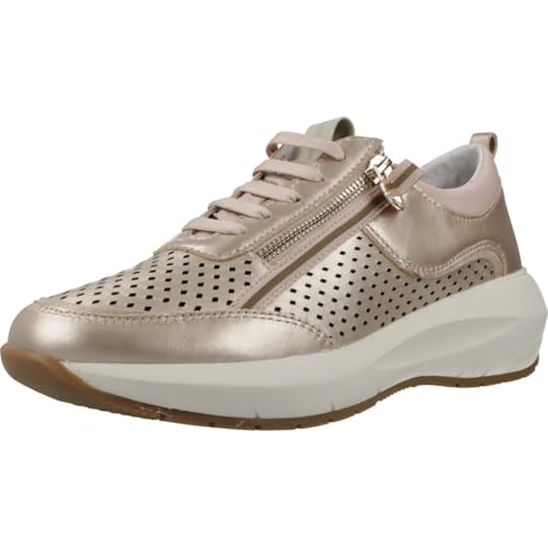 Baskets Femme Twins-5 Cuir Gris Métal pour la Marche Urbaine