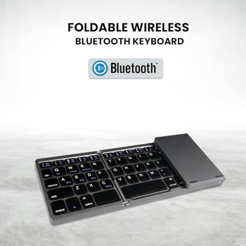 Image of Tobo Wireless Bluetooth Foldable Keyboard Full Size Multi-Device Portable Keyboard, Compact, Silent & Rechargeable, Connect Upto 3 Devices for Tablet /Laptop /Phone /Android TD-B089