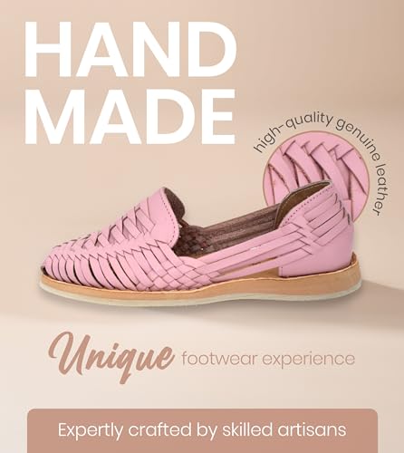 Image of Macarena Collection Womens Shoes Leather Sandal Flat for Women | Huarache Handmade Mexican Sandals | Comfortable & Stylish Womens Sandals 3050