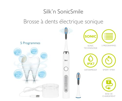 Silk'n SonicSmile - Elektrische Zahnbürste für Saubere & Weiße Zähne - 31.000 Vibrationen p.m. - 2 Ersatzbürstenköpfe – Bild 4