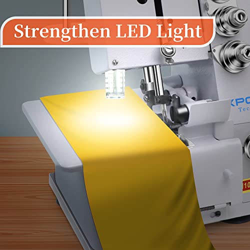 Kpcb Serger Sewing Machine 3/4 Thread Overlock Machines With Accessories Kits (White) #TOP4