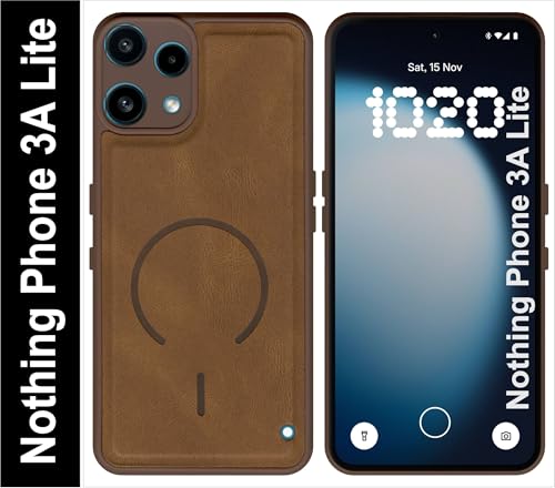Image of SBMS Back Cover for Nothing Phone 3A Lite | Ultra Slim Soft Rubberised Hard Case | Oil Feel Soft Leather Back | Mag-Safe Design (Mag-Safe Not Support) | Camera Protection Case For Noth 3A Lite (Brown)