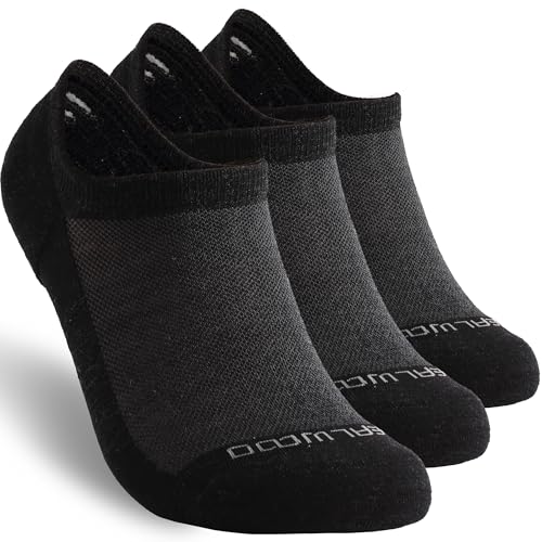 Image of ZEAL WOOD 3 Pairs Merino Wool No Show Athletic Socks For Men Women Ankle Running Golf Tennis Low Cut Hiking Socks