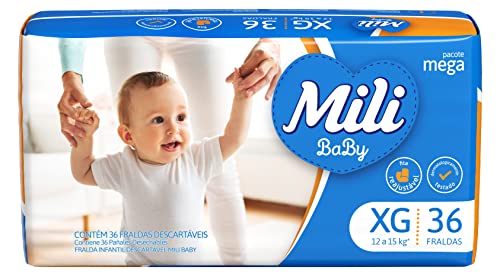 Fralda Mili Ultra Seca MEGA XG pacote com 36 unidades