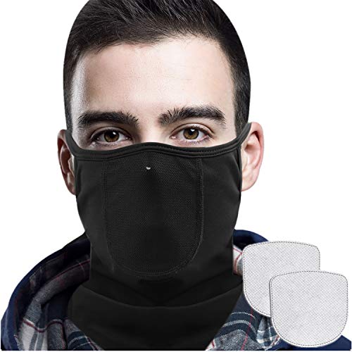 Balaclava Ski Mask for Men, Winter Face Covering with Filters for Cold Weather Warmer Neck Gaiter Banadana for Snowboarding, Motorcycle, Running, Cycling, Snowboarding, Skiing
