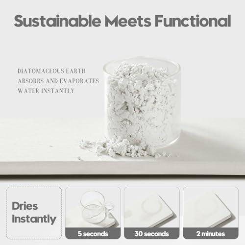 Image of 2PCS White Water Absorbing Diatomite Stone Drying Soap Dish Sink Vanity Tray for Bathroom /Kitchen Counter, Sponge Holder Mat Dispenser Rack Faucet Splash Guard Caddy Organizer, 9 inchx3.5 inch