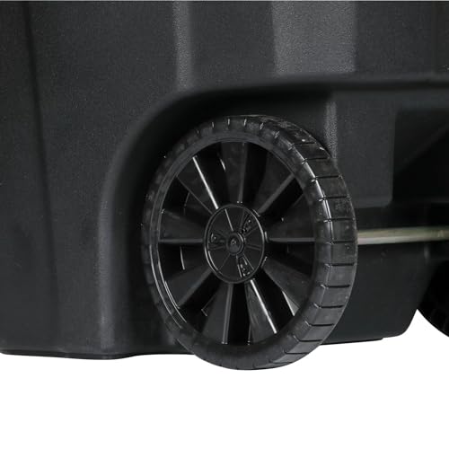 RV12 64-Gallons Black Plastic Wheeled Trash Can With Lid Outdoor thumb #4