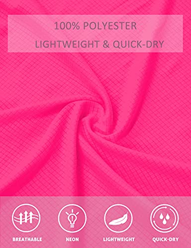 Cakulo Men's 5 Inch Running Tennis Shorts Quick Dry Athletic Workout Active Gym Training Soccer Shorts With Pockets Liner Neon Pink M-1 #TOP4