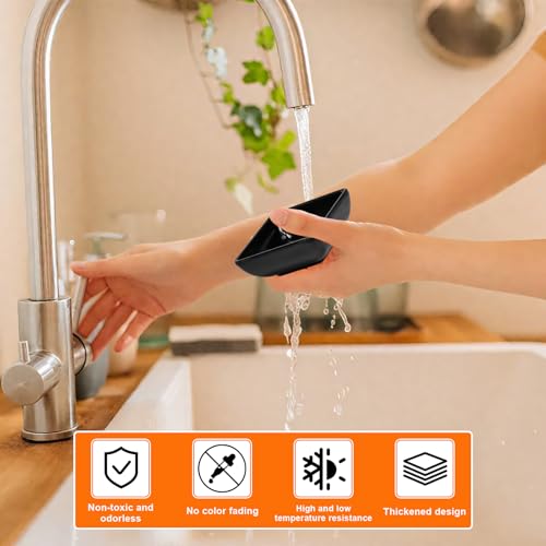 10 Pezzi Ciotole Quadrate Nere per Salsa di Soia, Spezie e Snack - Piattini Impilabili Riutilizzabili Mini 7,3x7,3x3cm per Aperitivo e Intingoli - immagine 6