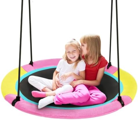 40 Inch Saucer Tree Swing for Kids Round Disc Circle Swingsets for Backyard