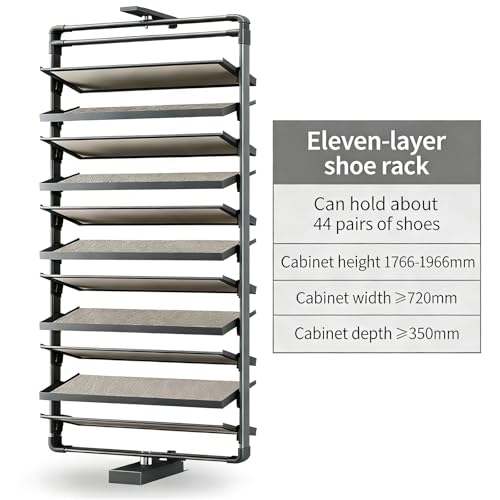 Aménagement dressing avec étagère à chaussures rotative 360 en aluminium - 8