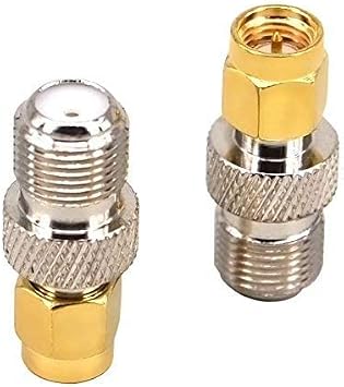 Coaxial Cable Connector SMA to F Coax Adapter SMA Connector SMA Male to F Female Adapter for LAN/LMR Wireless Antenna Devices/Coaxial Cable/WiFi Radios External Antenna Pack of 2
