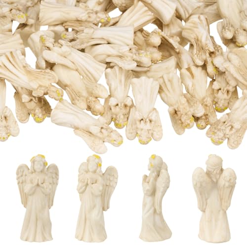 Soulchen Angel Figurines mini Miniature Resin Figure Small Angel Tabletop Holidays Decoration Home for Easter Decor Collection Gifts DIY Cake Decoration Ornaments Crafts Moss Landscape