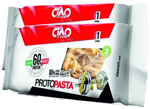Tagliatelle Pasta Proteica 5 Confezioni (5 x gr 100) Altissimo Contenuto di Proteine (60%) Ciao Carb