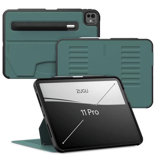 Image of Zugu Case for iPad Pro 11 (M4 /M5) 2024 /2025, Slim Protective Cover with Apple Pencil Holder, Auto Wake /Sleep, Multiple Viewing Angles, iPad Pro 11 Inch Case, Sturdy & Durable Phone Cover, Pine