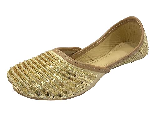 Jutti for Girls Mojari Toddler/Little Kid/Big Kid Flat Party Shoes Formal Beaded Girls Dress Juttis Slip on Punjabi Juti