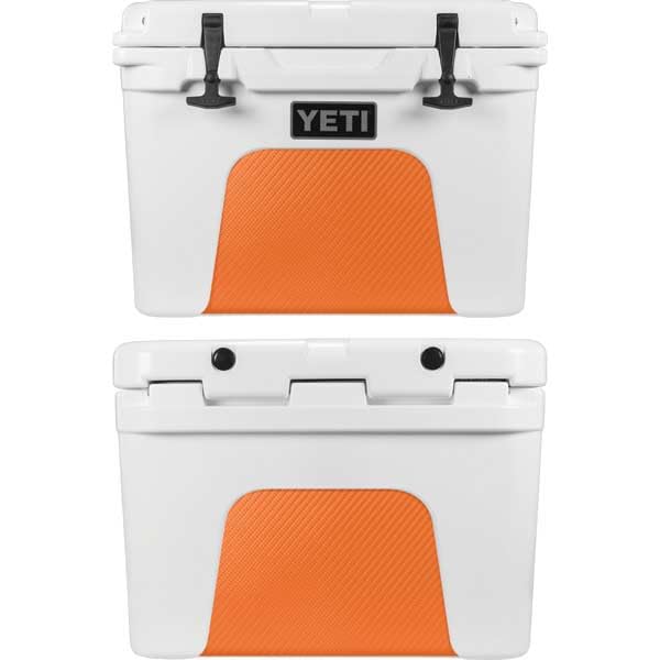 Skinit Decal Cooler Skin Compatible with YETI Tundra 35 Hard Cooler - Orange Carbon Fiber Specialty Texture Material Design