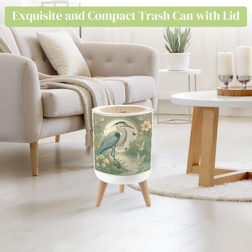 Caneca de basura con tapa redonda y patas 7L miniatura 2
