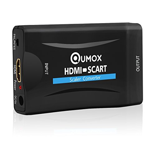 QUMOX 1080P HDMI Un Video Audio SCART Convertitore Adattatore Via Péritel Sky