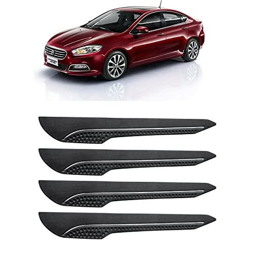 Image of AOSIS-Car Bumper Protector /Bumper Guard for Fiat Viaggio with Single Chrome Stripe (4-Pcs)