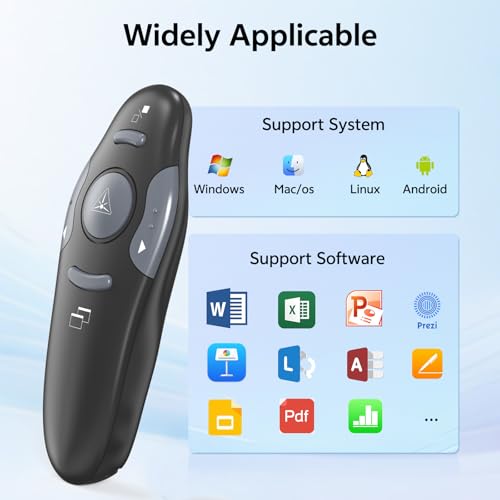 presentation clicker with case storage powerpoint wireless presenter remote usb type c rechargeable red laser pointer clickers for computer project mac ppt slideshow google slide advancer