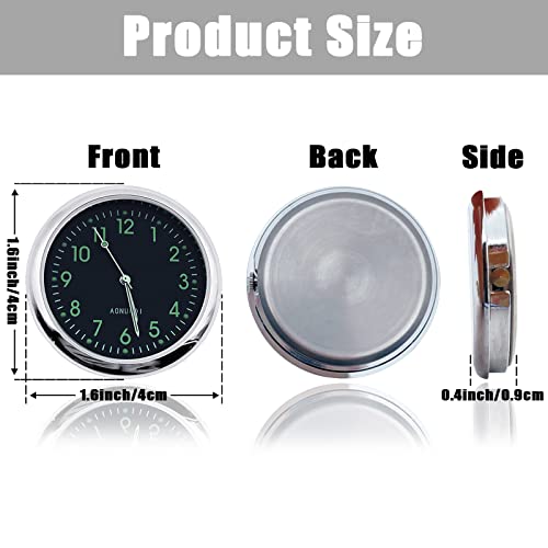 2Pcs Car Clock, Mini Luminous Self Adhesive Car Clock, Round Analog Quartz Clock For Dashboard, Universal Car Interior Accessories (White,Black) #TOP1