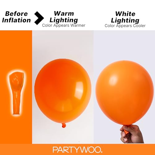Image of PartyWoo Orange Balloons 100pcs Different Sizes of 18 12 10 5 Inch Matte Fall Balloon Arch Kit Garland for Thanksgiving Halloween Little Cutie Baby Shower Birthday Party Decorations Orange-Y9