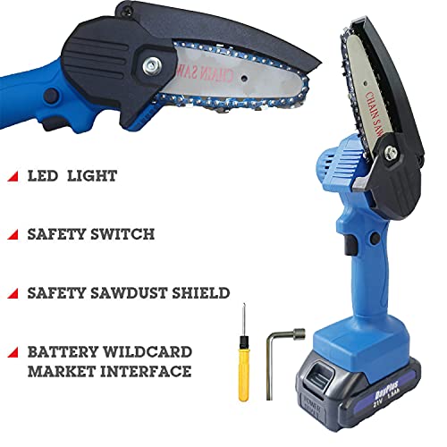 Akku Kettensäge Elektrisch, Kettensäge Akku, Mini Kettensäge mit Akku und Ladegerät, 4 Zoll Einhand Elektrische… – Bild 5