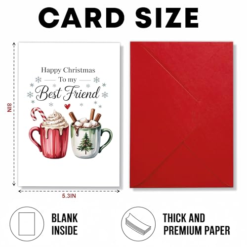 Carte de Noël originale grand format 20,3x13,5 cm avec enveloppe - 5