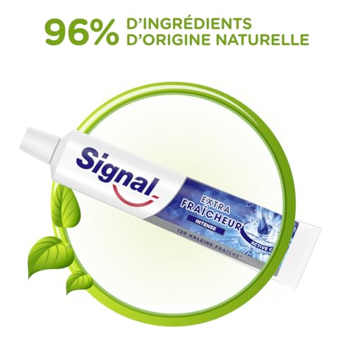 SIGNAL - Extra frische und intensive Zahnpasta – 12 Stunden frischer Atem – extra lang anhaltend – 96% Inhaltsstoffe natürlichen Ursprungs (6 x 75 ml) – Bild 6