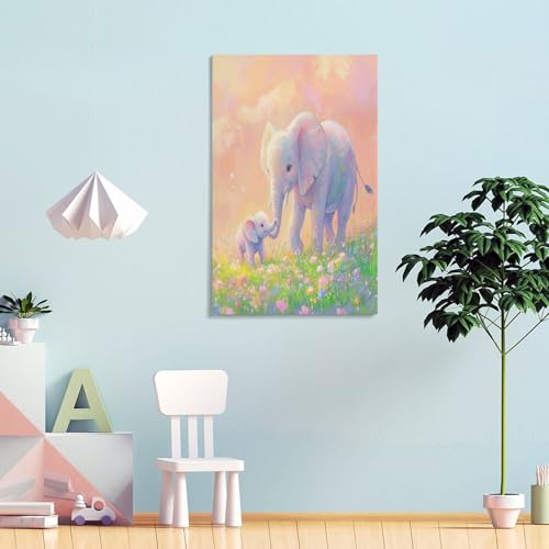 Décoration murale image sur toile éléphant idée cadeau maison