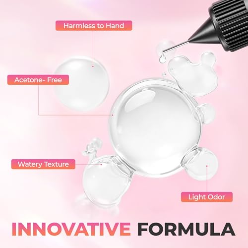 Image of UNA GELLA 20ml*2PCS Nail Glue Remover for Press on, Multi-Functional Pinpoint Glue Remover Fast Removal Gentle Non-Acetone with Crystal Sticks for Nails Polish False Acrylic Nail Tips Home DIY