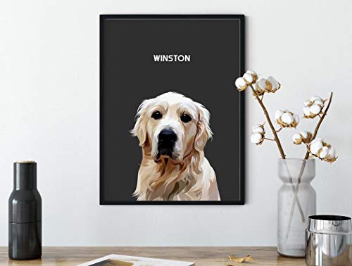 Kindred Splendor Modern Custom Portrait Poster Prints With Your Photos For Pet/Animal, Personalized Pictures For Wall To Print Framed Christmas Stocking Stuffers Gift (Charcoal, 12X16) #TOP25