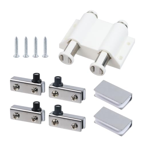 Antrader Glass Door Pivot Hinge with Magnetic Catch and Clamp