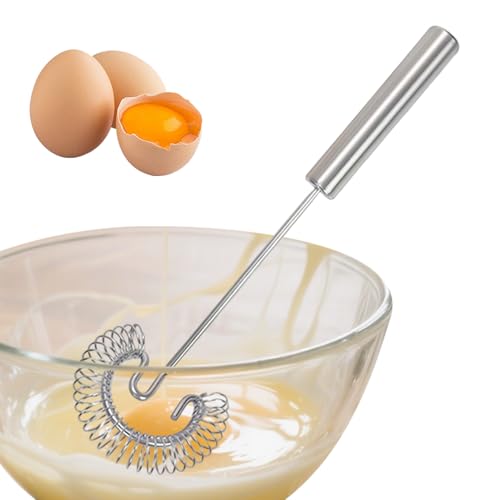 Batidor Manual Para Huevos | Varilla Espiral de Acero Inoxidable - Batidor de Mano para Mezclar Salsas de Cocina | Para Remover Cocinar Batir Montar Cocina Hogar Picnic Camping Hornear Chefs Panaderos