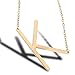 Women's Classic Stainless Steel Big Letter Necklace Initial Chain Script Pendant Name Necklace Sideways Large Initial Necklace for Women Gift(Gold Letters A-Z Available) (Gold Y) (Gold K)