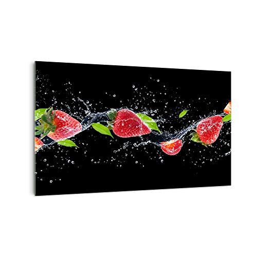 Küchenrückwand 'Erdbeer in Wasser' in div. Größen, Glas-Rückwand, Wandpaneele, Spritzschutz & Fliesenspiegel