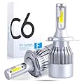 H4/9003/HB2 Light Bulbs, 3800LM 90% Ultra-Brighter, 6500K Cool White, 1:1 Halogen Size Fog Light Conversion Kits, Plug-N-Play, IP68 Waterproof, Pack of 2 bulbs