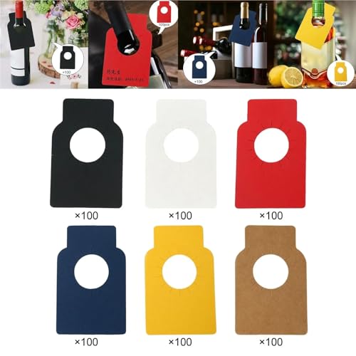 Etiquetas para botellas de vino blancas, pack de 200 unidades colgantes para bebidas 2