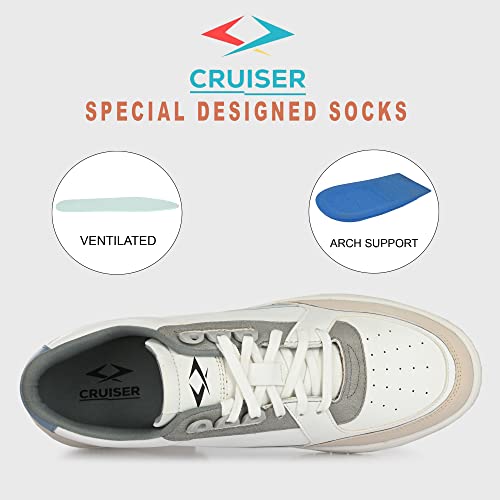 Image of Cruiser Mens Sneaker | Casual Shoes | Cushioned Insole | Lace-Up Design | Arch Support & Ventilated Comfort | Perfect Pair with Casual Outfit (Augustus)