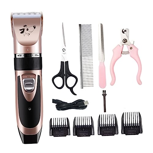 SUPVOX 1Juego Cortapelos Eléctrico Para Mascotas Kit De Herramientas De Corte USB Recortador Perro Accesorios Antideslizante y Silencioso Para Cuidado