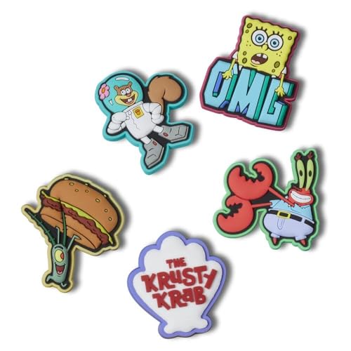 Image of Crocs Unisex's Jibbitz Shoe Nickelodeon Spongebob Multi Pack, Charms Characters, 5 Pack