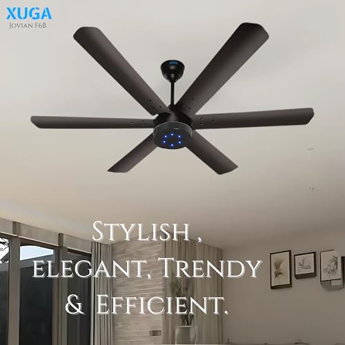 Image of XUGA Jovian F6B Premium Smart 1200mm, BEE 5-star BLDC fan,6 Blade,Remote Ceiling fan for Home, 100% Copper Motor,Energy Saving, High Air Delivery, Aesthetic LED Light (Pack of 2)(5 Year Warranty)