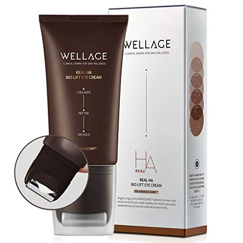 WELLAGE Real HA Bio Lift Eye Cream 45ml (1.5 oz.), Anti Wrinkle Eye Cream with Real Hyaluronic Acid, Skin Firming and Moisturizing, Anti Aging Cream for Fine Lines, Dark Circles and Saggy Skin