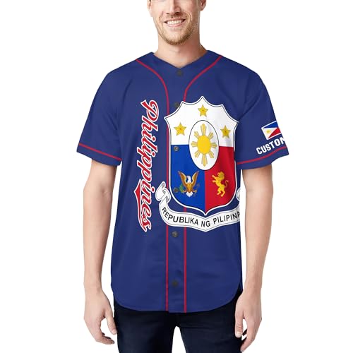 Philippines Jersey Baseball, Personalized Philippines Baseball Jersey Men miniatura 2