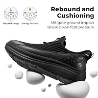 FitVille Men's Extra Wide Slip on Walking Shoes, Breathable Hands Free Slip on Sneakers, Comfortable Orthopedic Shoes for Standing All Day - Step Ease V1 Jet Black — image 5
