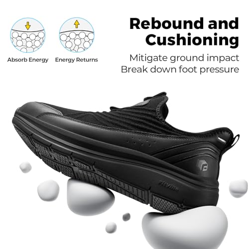 Image of FitVille Men's Extra Wide Slip-On Walking Shoes, Hands-Free Orthopedic Sneakers with Arch Support for Plantar Fasciitis, Bunions and Hammertoes - Step Ease V1