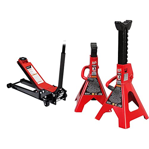 Sunex 6602Lp 2 Ton Low Rider Steel Service Jack & Big Red T43202 Torin Heavy Duty Steel Jack Stands: 3 Ton (6,000 Lb) Capacity Car Lifting Stand,1 Pair (Not Suitable For Suv,Truck) #TOP29