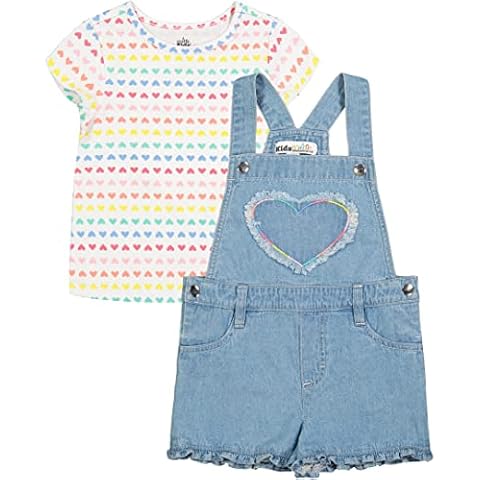 Kids Headquarters girls 2 Pieces Skirtall Set, Light Wash Denim, 3T US Cover