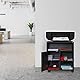 Relaxdays Rollcontainer mit 5 Fächern & Tür, Büro & Home Office, mit Rollen, Büroschrank, HBT 66,5 x 60 x 50 cm, schwarz